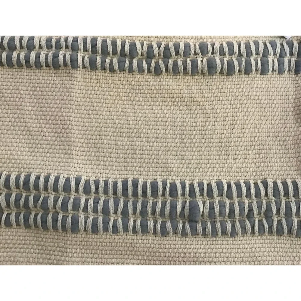 Pottery Barn Reed Striped Lumbar Chambray Pillow Covers Set of 2 Cream 16x26 NWT